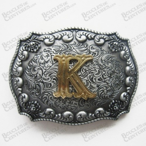 INITIALE LETTRE "K" COULEUR BRONZE