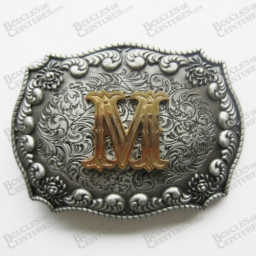 INITIALE LETTRE "M" COULEUR BRONZE